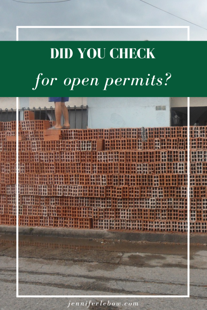 Are their open building permits on a house you are bidding on?