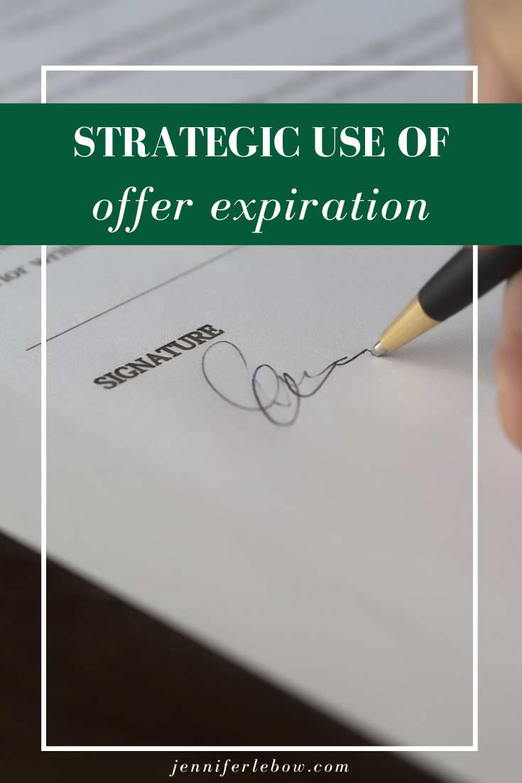 Strategic use of offer expiration date